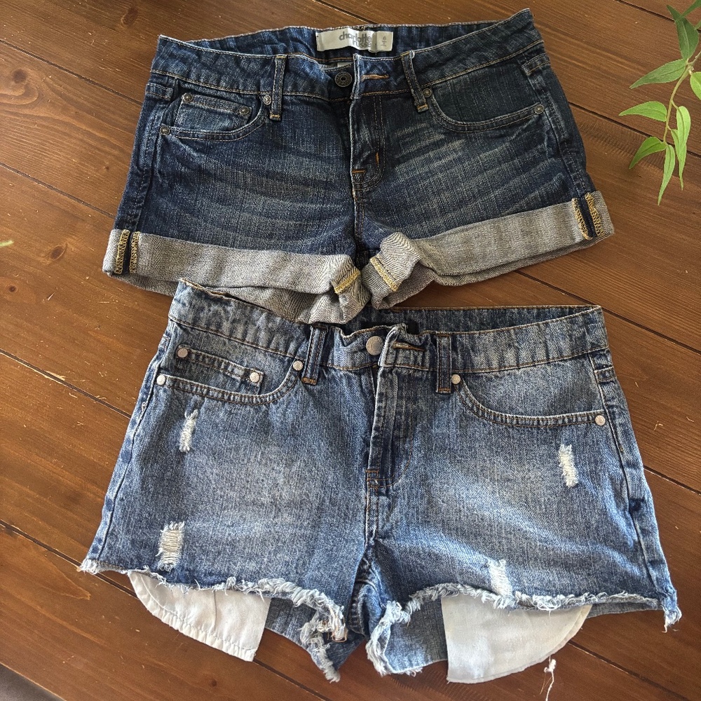 2 Pair Size 6 "shorty" Jean Shorts